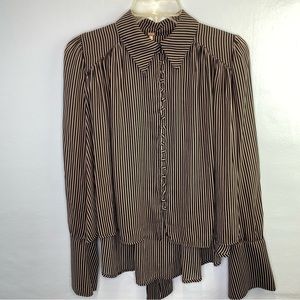 **** Free People Back & White Striped Shirt *** XS